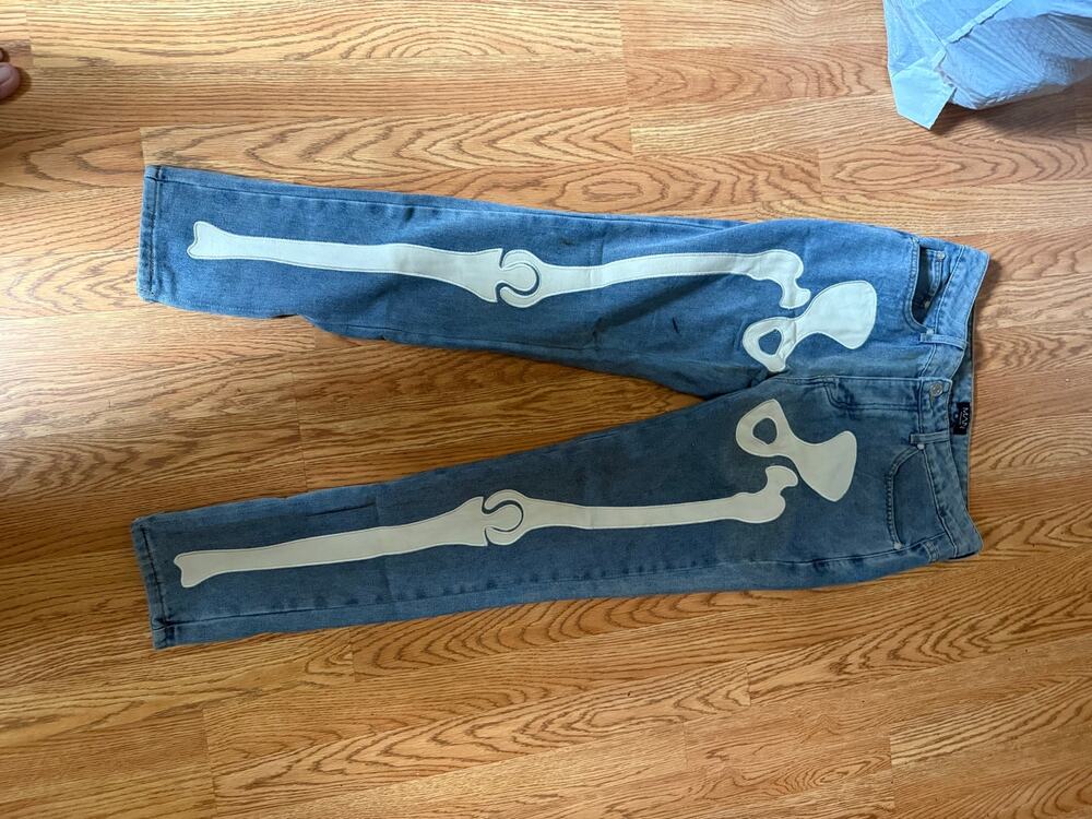 Boohooman Skeleton Blue jeans